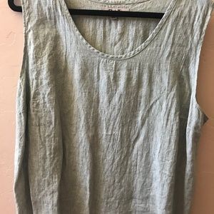 Flax Soft Green 100% Linen Tank Top